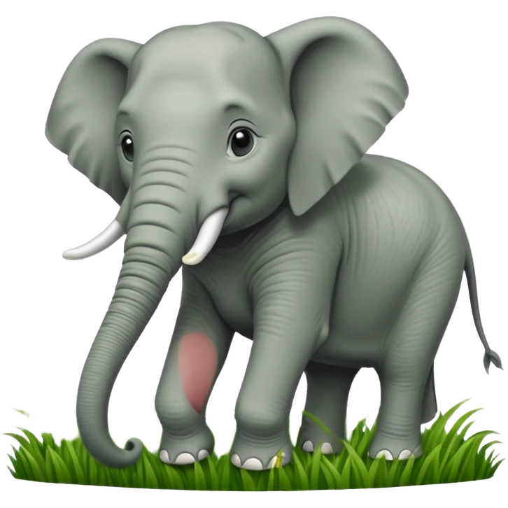 elephant eating grass emoji