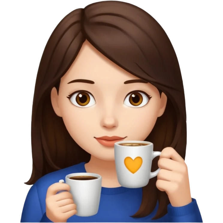 Девушка пьет кофе  emoji