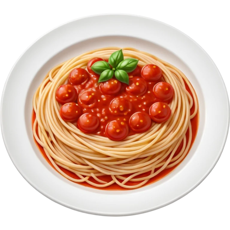 spaghetti with tomato sauce on a white plate

 emoji