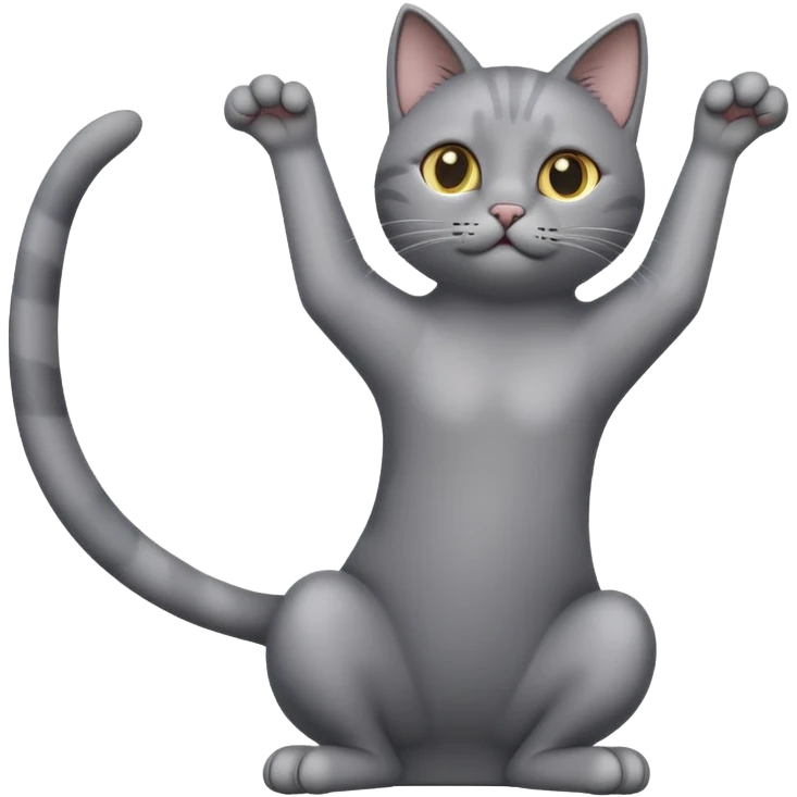 gray cat stretching emoji
