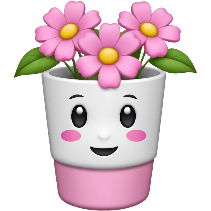 vaso branco com laço rosa sem flores emoji