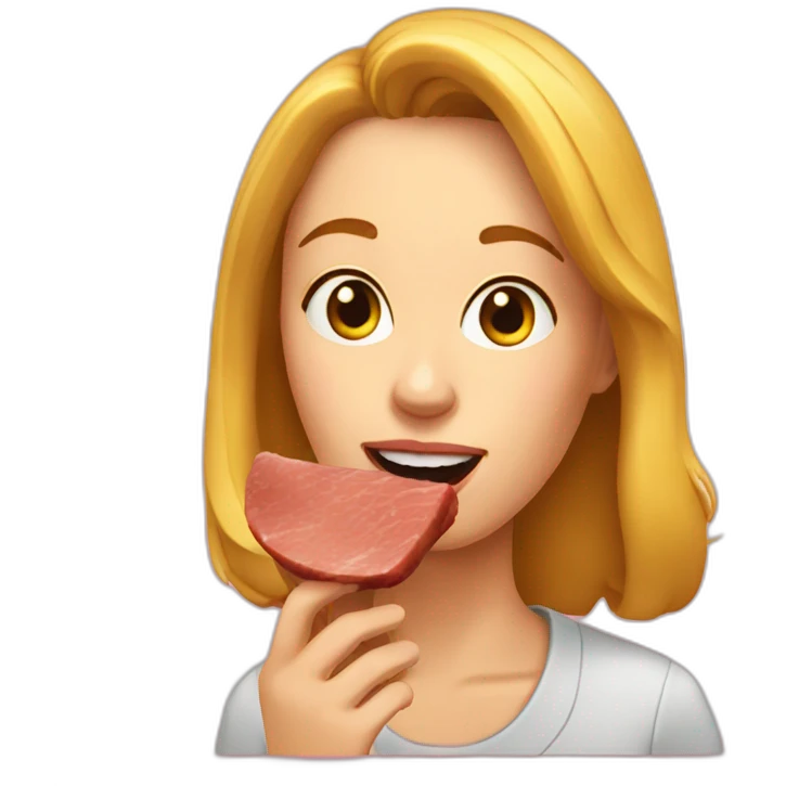 Greta Thumberg eating meat emoji
