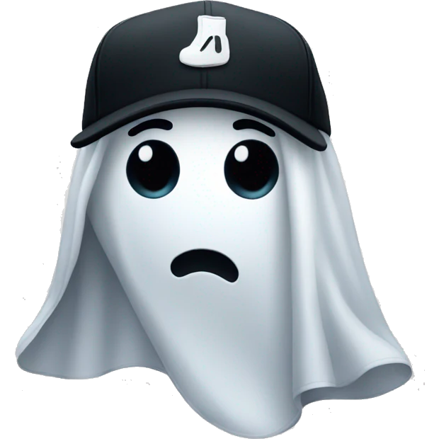 Ghost with a black nike running cap emoji