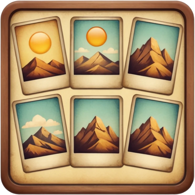 board with 6 polaroid photo emoji