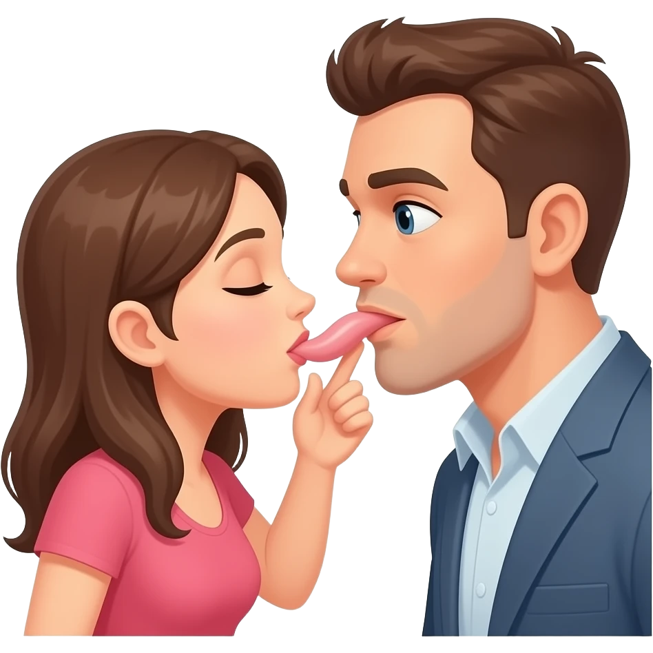 Woman sucking man’s penis emoji