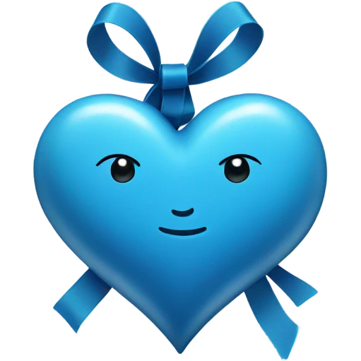 blue Heart with bow emoji