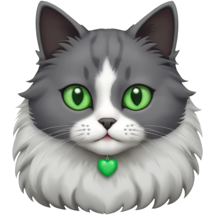 one dark grey and white cat and one completely solid dark grey cat with green eyes and only white paws emoji