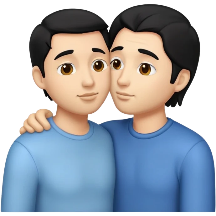 Make this into an emoji of us kissing, he has black hair emoji