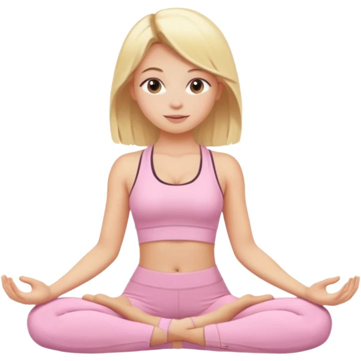 Blonde girl with light pink yoga clothes emoji