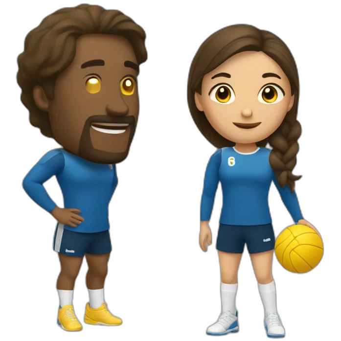 deux personne qui fait du volley  emoji