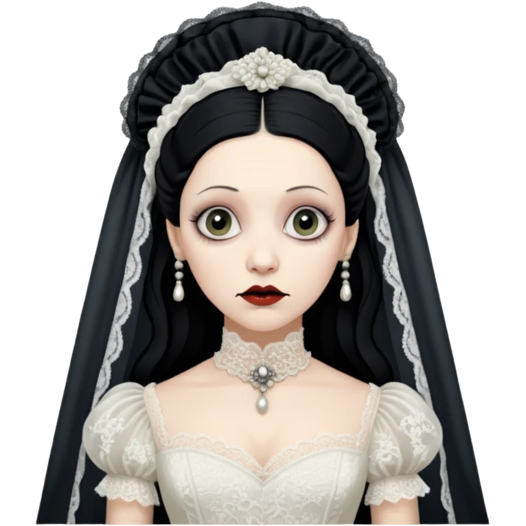 Lene Lovich like victorian creepy bride emoji
