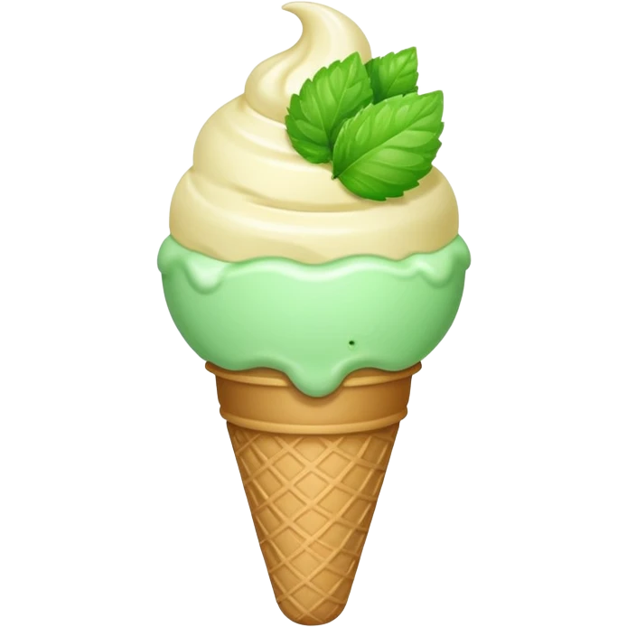 ice cream with a green ball, playful, no text emoji