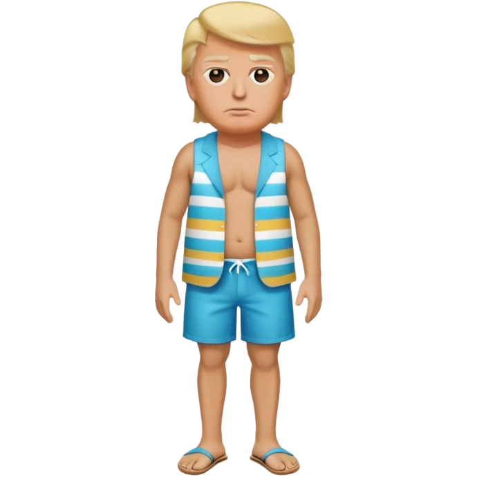 full body Trump standing in beach outfit emoji