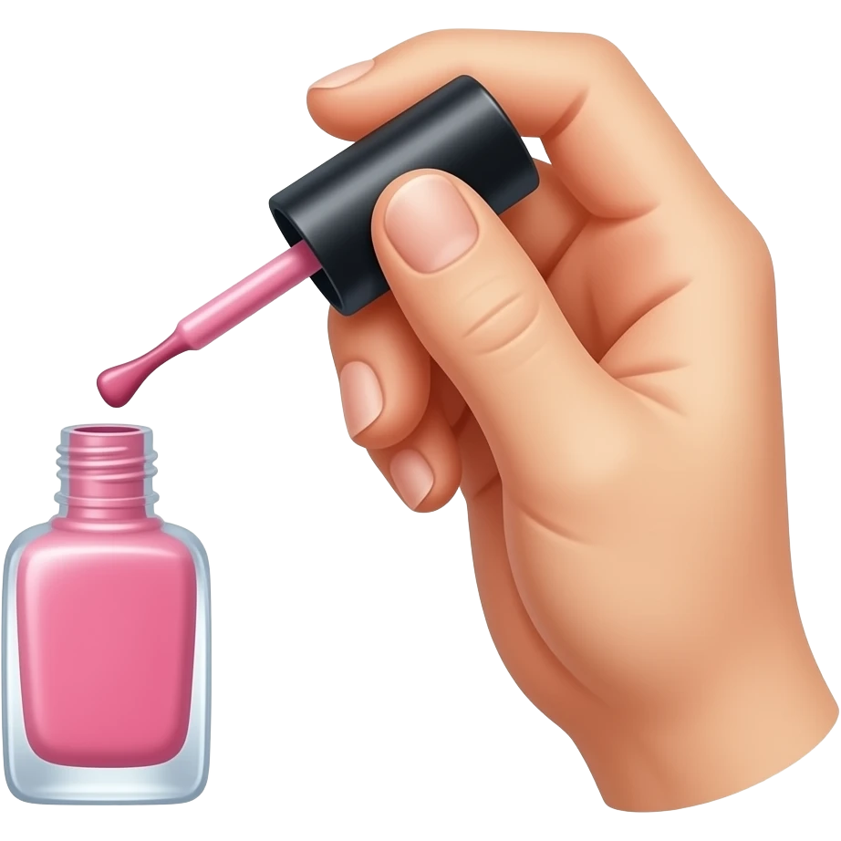 applying nail polish on hand emoji