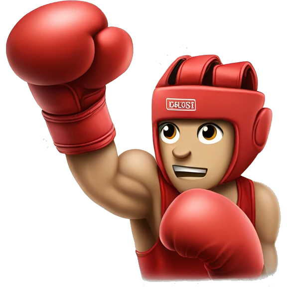 guante de boxeo rojo golpeando hacia la derecha emoji