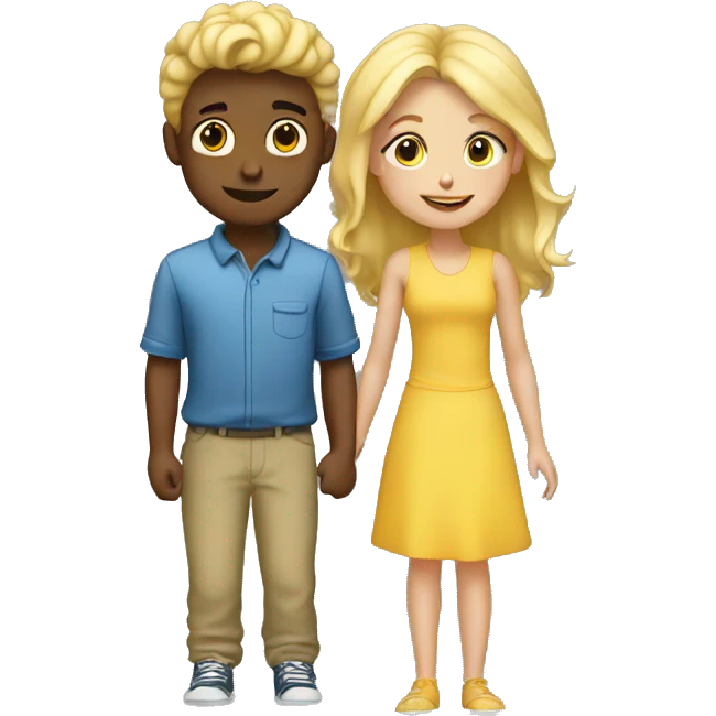 blonde girl with his boy  emoji