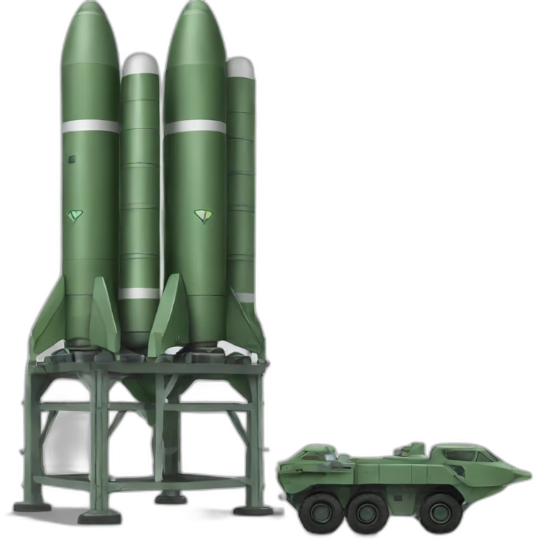 small portable american green missiles launching pad emoji