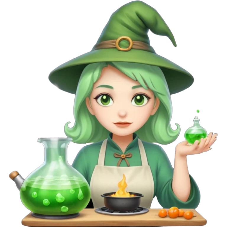 green witch cooking potion emoji