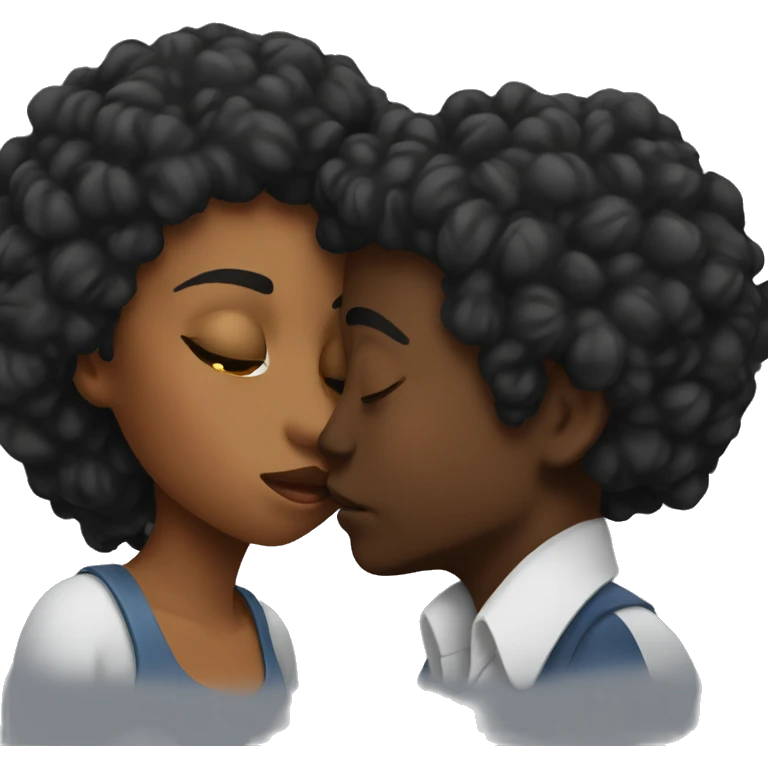 Black people kissing  emoji