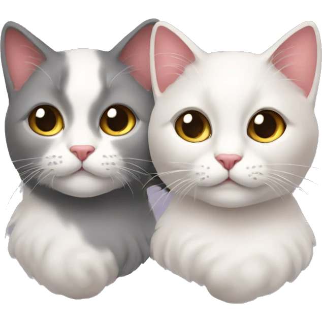 2 gatos corazones besitos emoji