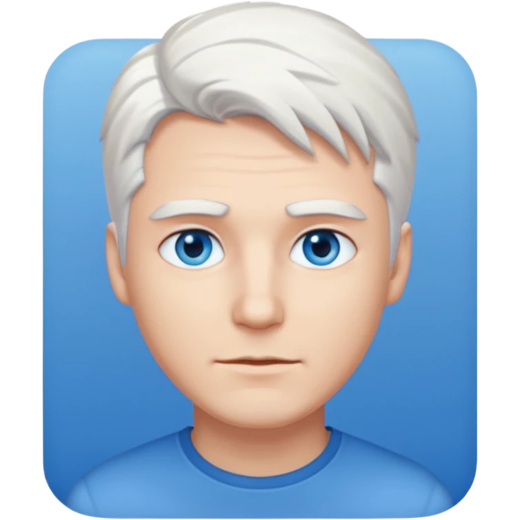 White-haired guy that looks and has beautiful blue eyes  emoji
