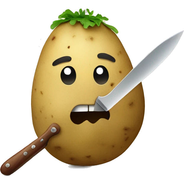 Potato with knife emoji