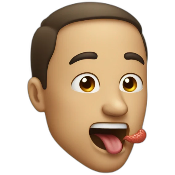 man biting tongue emoji