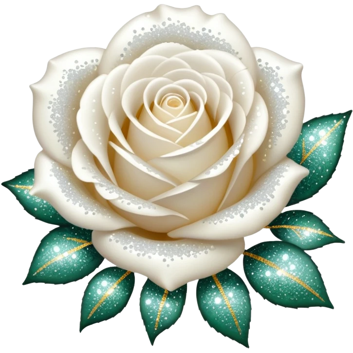 Glitter White Roses emoji