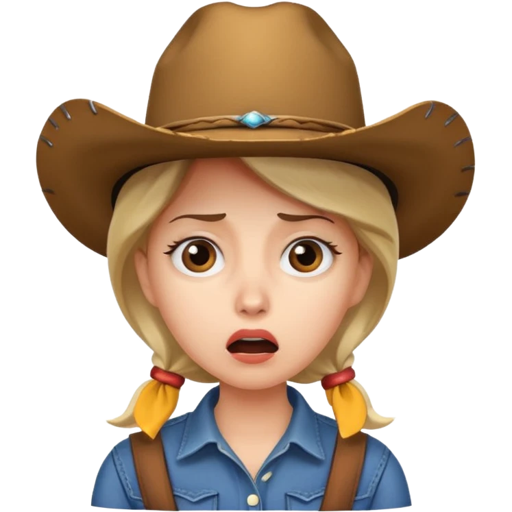 shocked woman in cowboy hat emoji