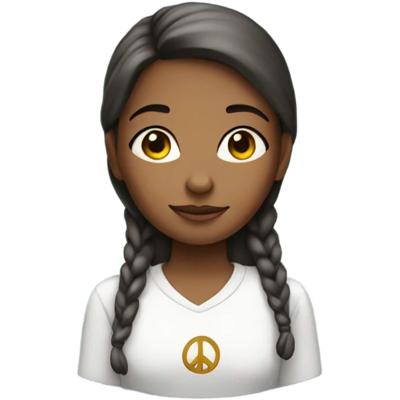 Girl with peace sign up emoji