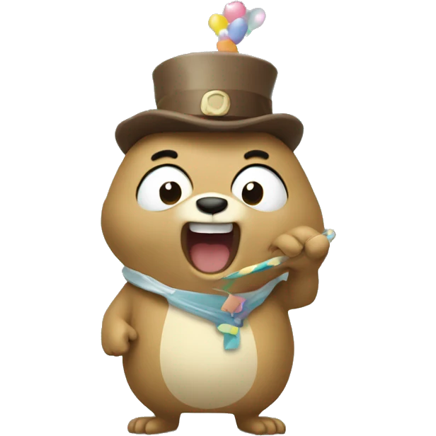 party gopher golang with gl emoji