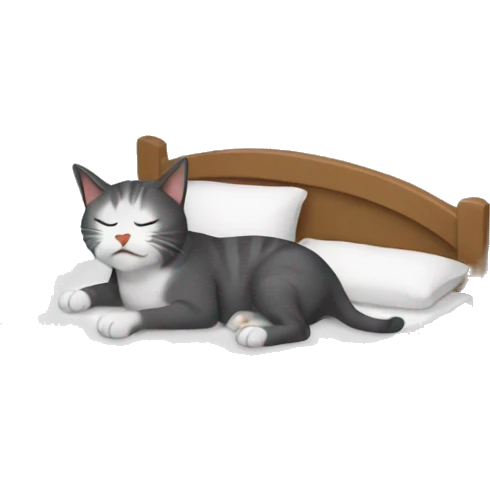 A cat crying in bed emoji