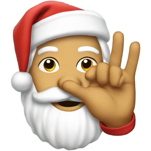 Santa peace hand emoji