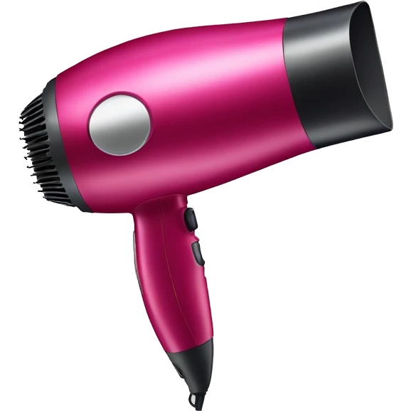 Realistic isolated raspberry color hair dryer emoji