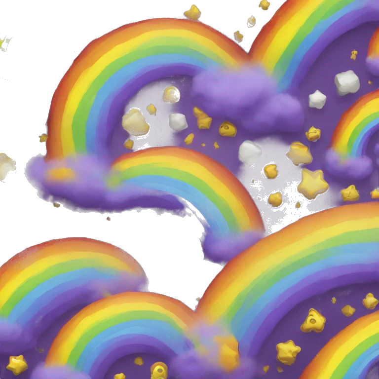 a rainbow with purple, yellow, black and white color emoji