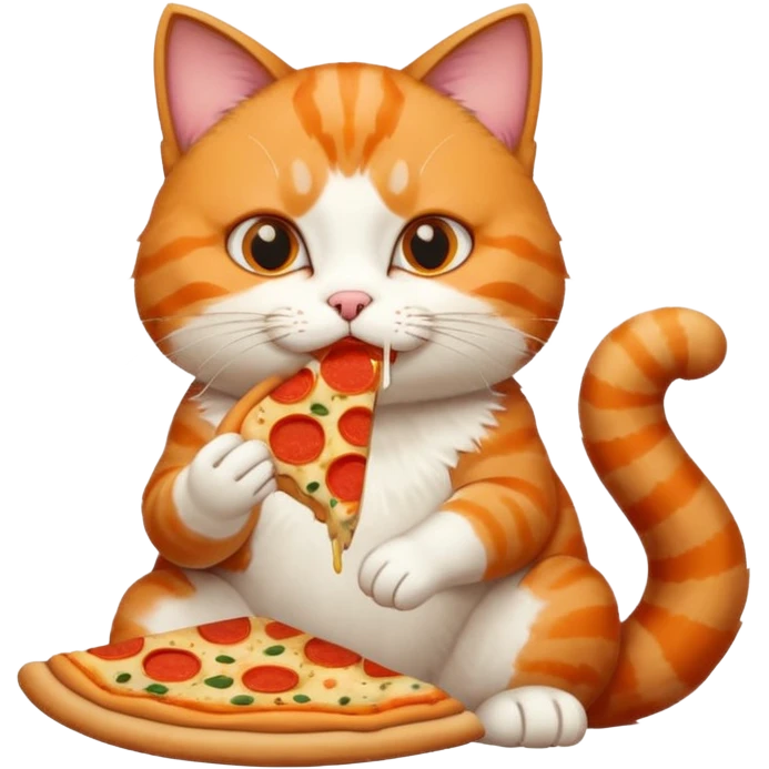 cat eating pizza sitting position emoji