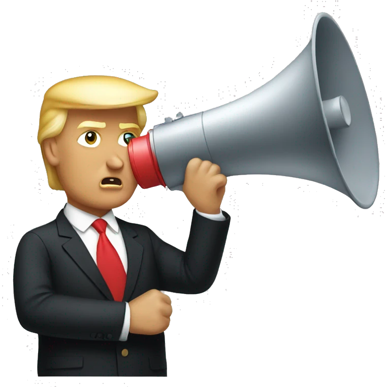 trump holds loudspeaker emoji