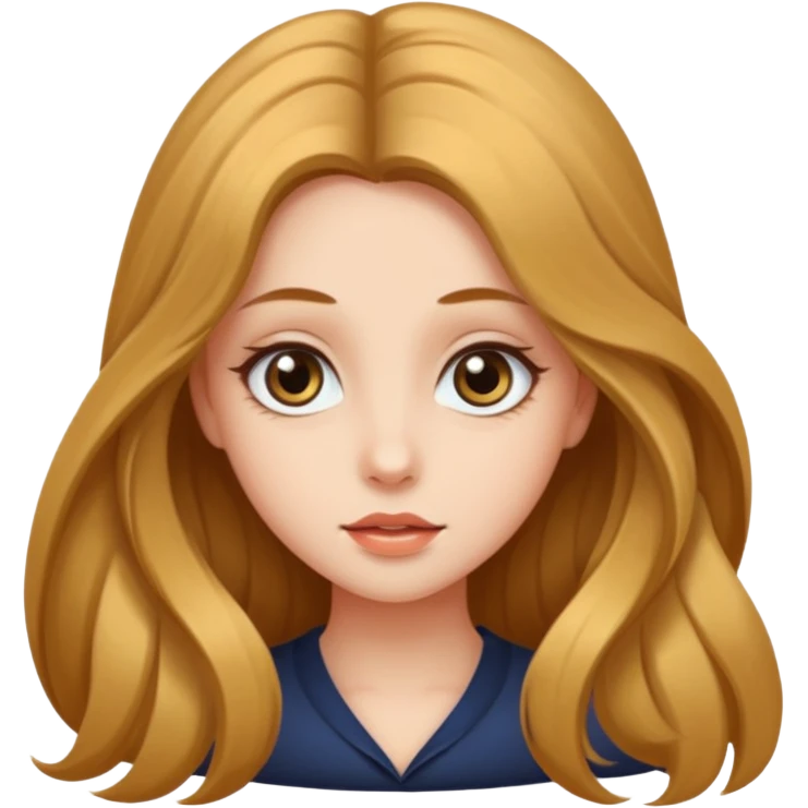 Beautiful girl with big sharp eyes and long hair  emoji