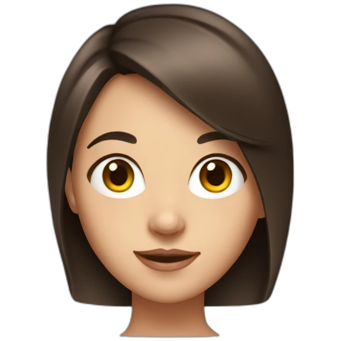 brunette girl with a big ear and a small one emoji