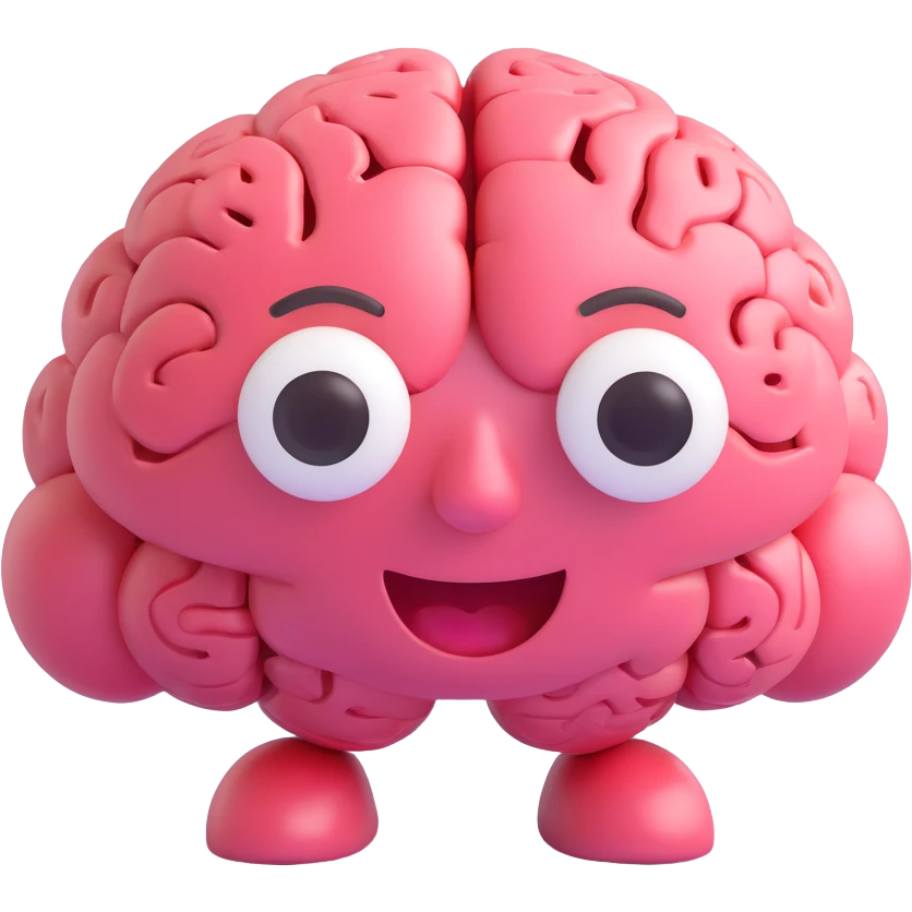 un cerveau qui parle, style 3D emoji emoji
