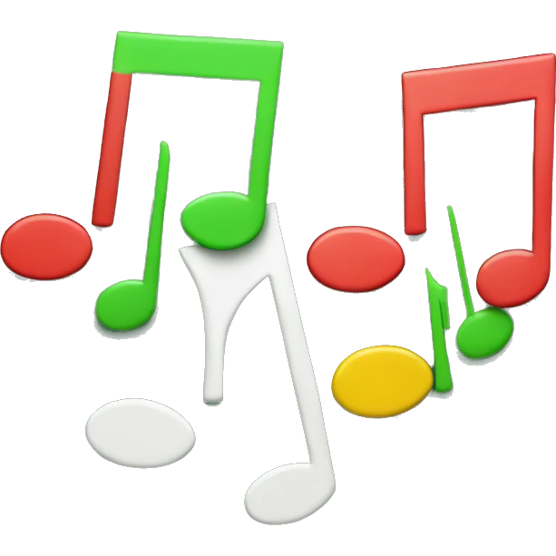 Music notes in Christmas colors emoji