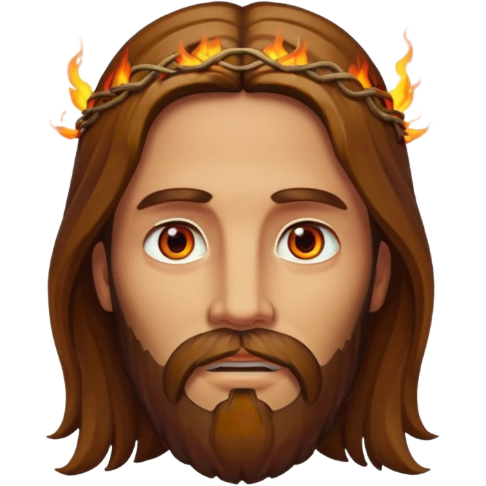 Jesus with burnig Eyes like in Revalation  emoji