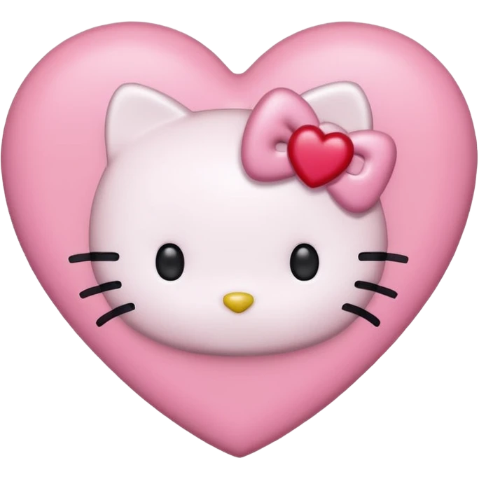 hello kitty heart`no mouth emoji