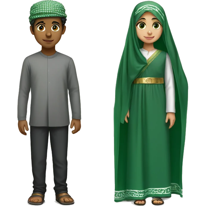Syrian boy and saudi girl emoji