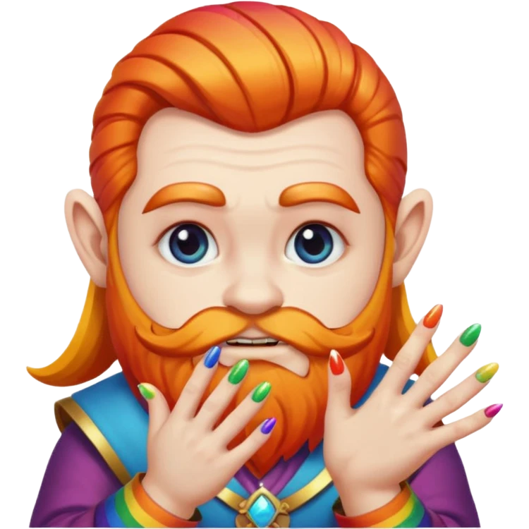 rainbow nail dwarf emoji
