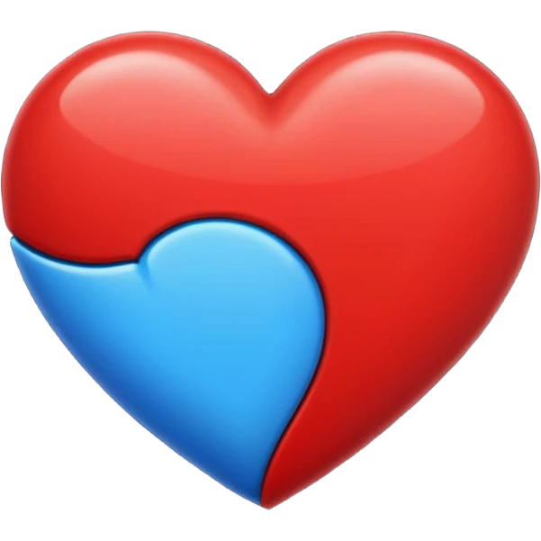 Half-Blue-half-red-heart emoji or image emoji