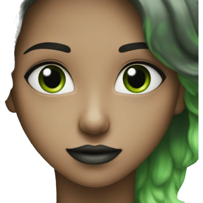 Half black and half Green heart emoji