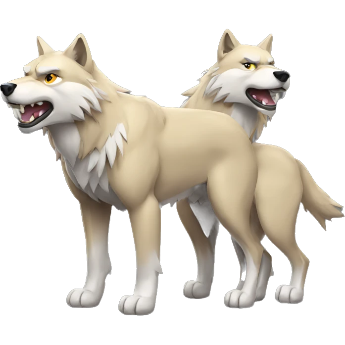 muscular wolf family emoji