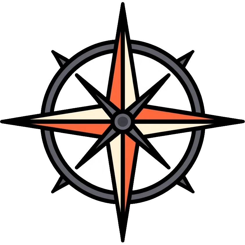 compass navigation tool with directional needle emoji