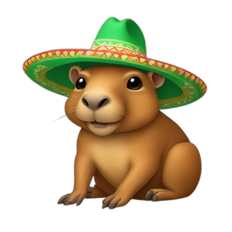 capibara with mexican sombrero emoji